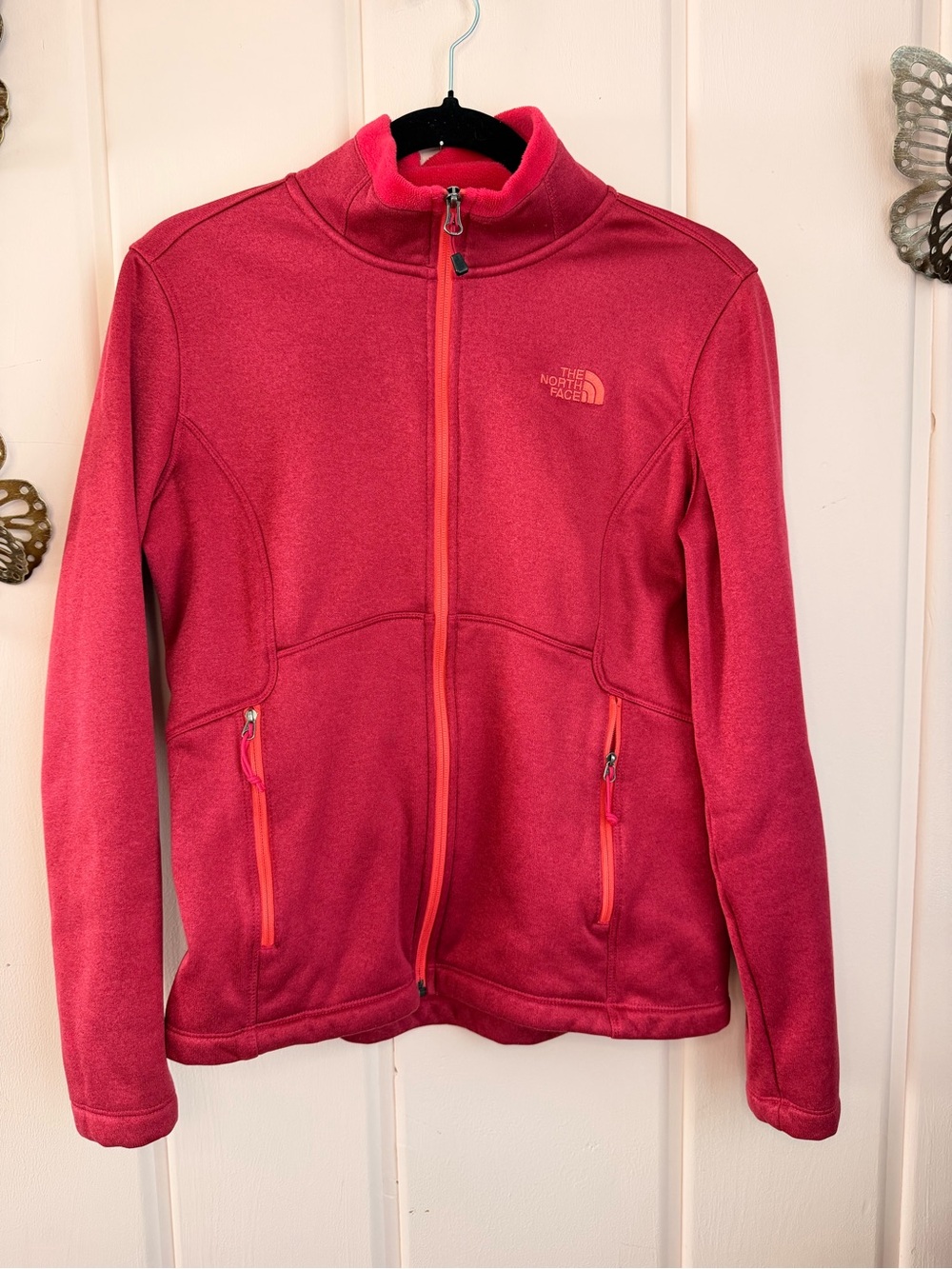 The North Face Pink Fleece Full-Zip Jacket SzM